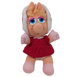 VTG Miss Piggy Christmas Carol Muppet Babies Plush Stuffed Animal Toy 1987 11"